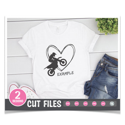 Dirtbike and Heart SVG Set